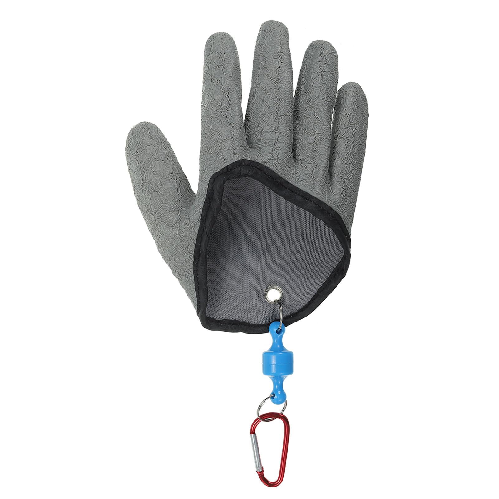 PATIKIL Fishing Gloves with Magnet Release Fisherman Professional Catch Fish Gloves Non-Slip Puncture Resistant Waterproof Fillet Glove for Handling Catching Cleaning, Grey (Right)