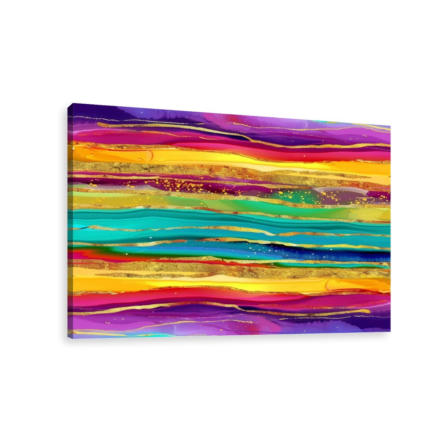 Amazon.com: Canvas Wall Art Prints Picture Rainbow line abstract
