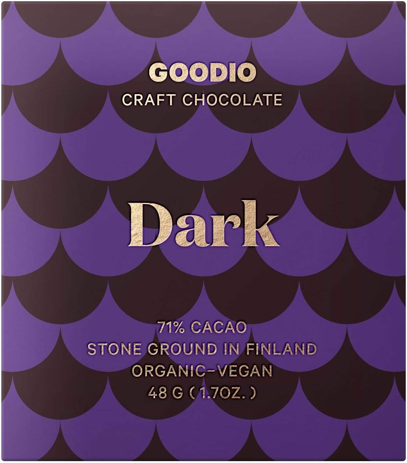 Goodio Dark Chocolate Bar 71% Cacao, 1.7 oz | Organic, Vegan, Gluten-free, Soy-Free, Crafted in Finland