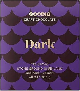 Goodio Organic Chocolate Bar, Dark 71%, 1.7 Ounce, Vegan, Gluten-free, Soy-Free, non-GMO