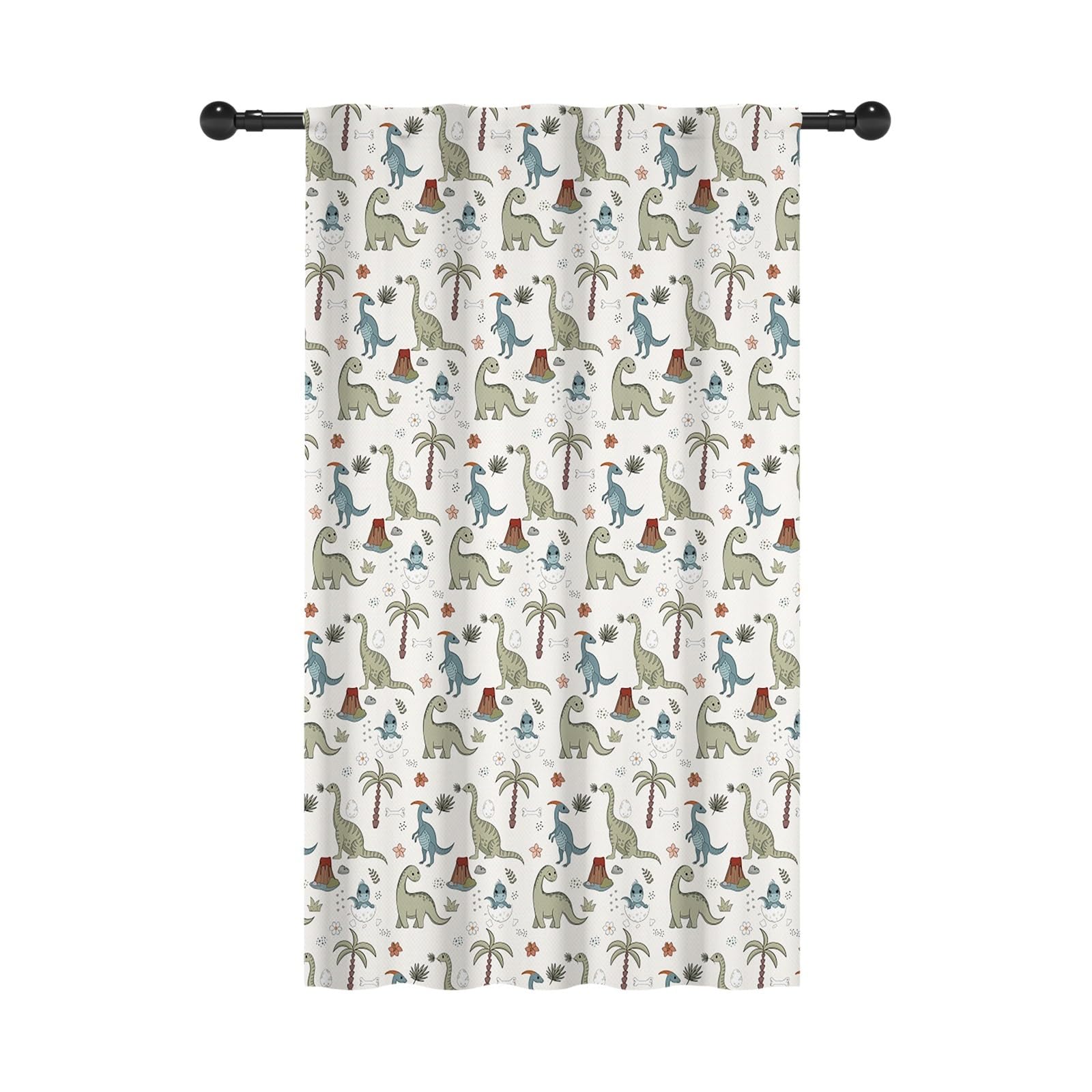 Rideaux dinosaure 117x229cm YONGFOTO passe tringle pour fenêtre de crèche
