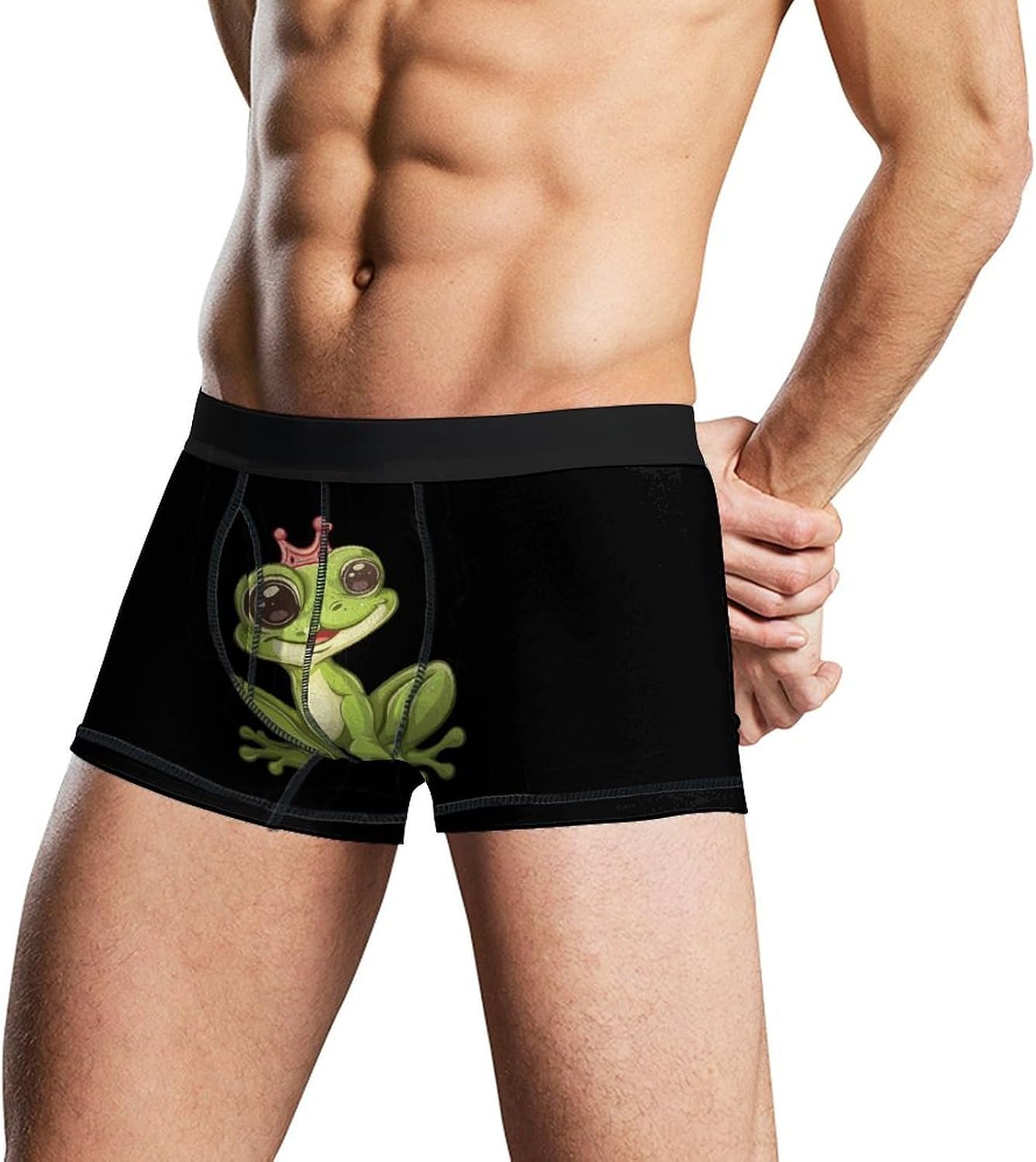 Cute Frog Novelty Men's Boxer Briefs Soft Breathable Underpants Trunks Stretch Underwear