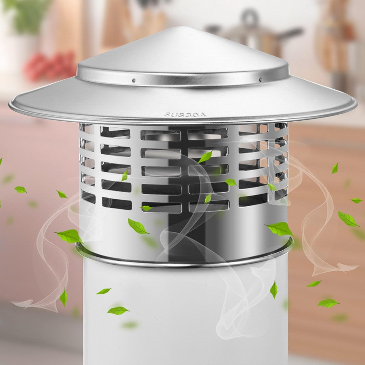 Chimney Cover, Chimney Rain Caps, Cone Roof Chimneys Cap, 304 Stainless Steel Fireplace Chimneys Caps, Chimney Rain Cap, Wind Directional Chimney Caps 110mm (4.33 in)(300mm (11.81 in))