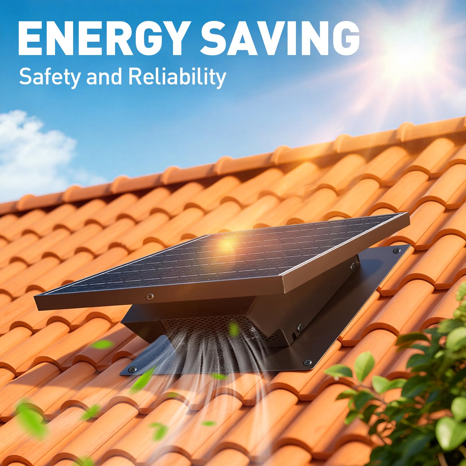 Solarny wentylator dachowy 25 W, ze zdejmowanym odpowietrznikiem dachowym, zasilany energią słoneczną, wentylator wyciągowy poddasza dla lepszej wentylacji. Idealny do domu, garażu i magazynów