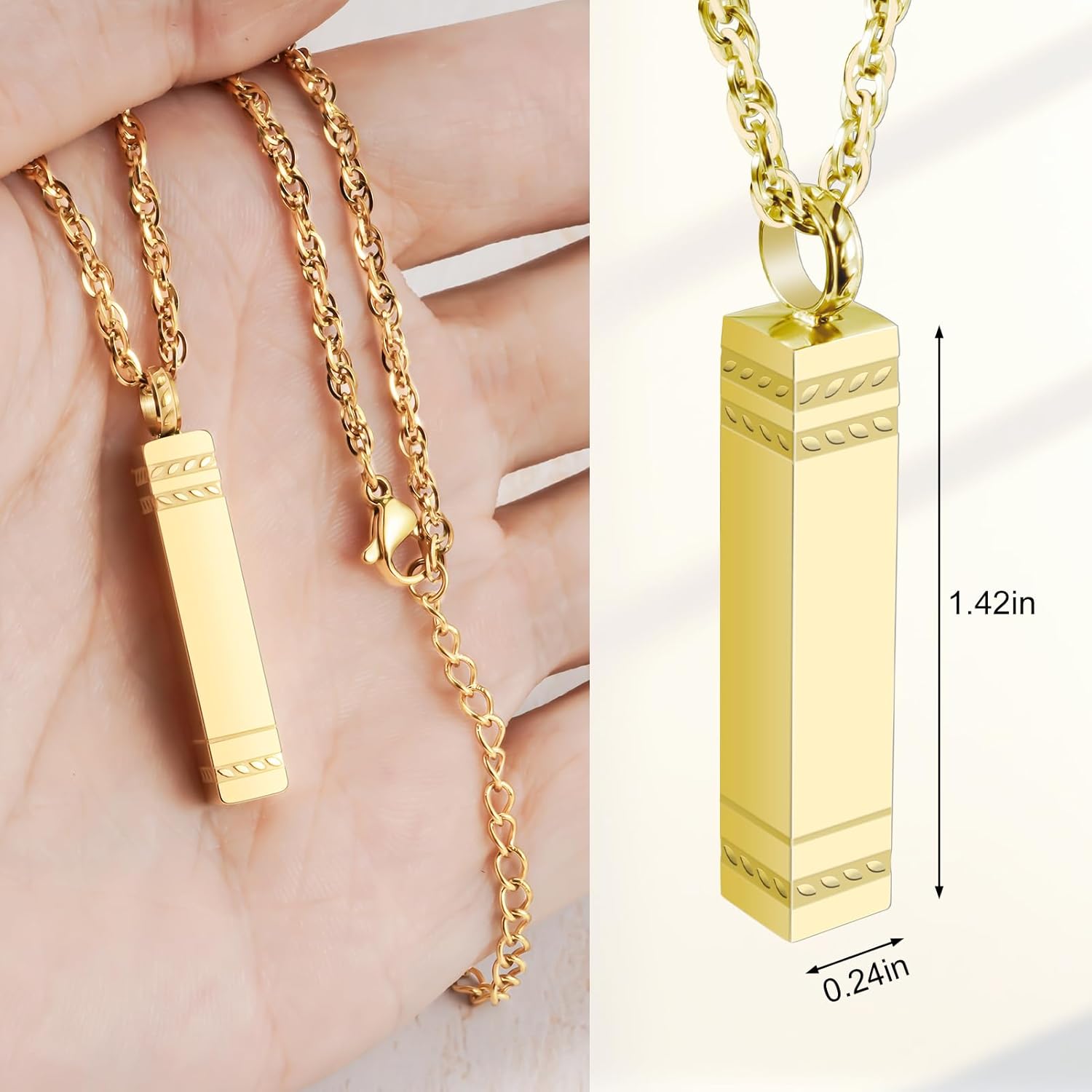 Cremation Jewelry for Ashes Stainless Steel Urn Necklace for Ashes Locket Necklace for Ashes Memorial Gift