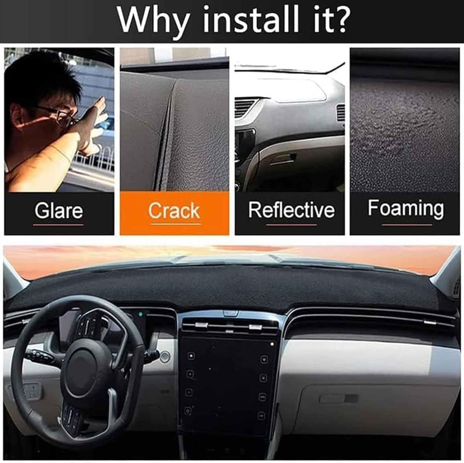 Dash Cover Mat, For Smart#1 Smart#3 Brabus (2022-2023) Anti-Slip Mat Dashboard Cover Pad Sunshade Dashmat Carpet Accessories,A-RHD