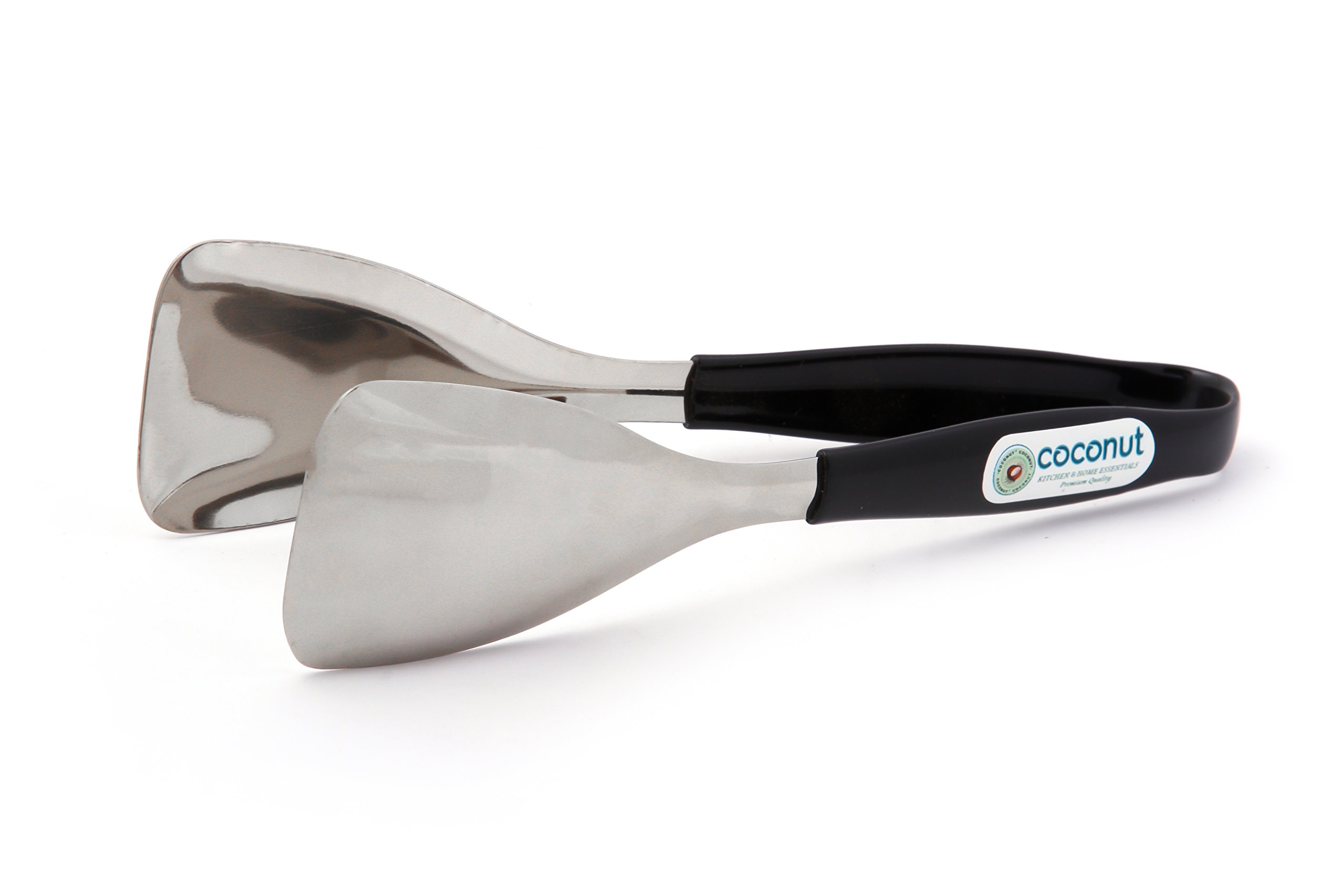 Coconut Plain Pro 23 cm Salad Tongs - Stainless Steel with Anti Skid Nylon Grip