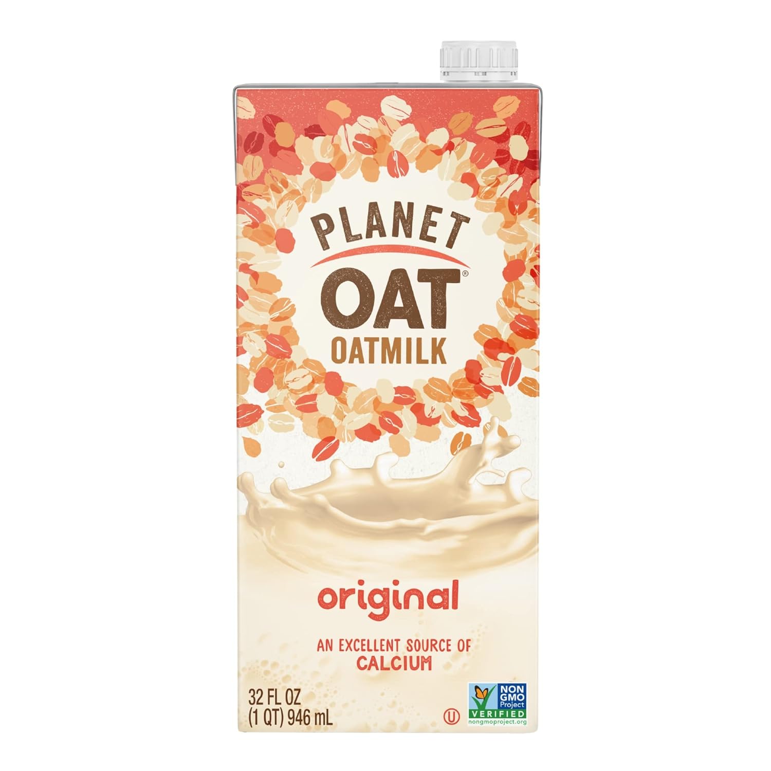 Planet Oat Original Oatmilk Dairy-Free Non-GMO Gluten-Free Calcium-Rich 32oz Pack of 6