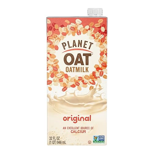 Planet Oat - Leche de avena sin lactosa ni lácteos, sin OGM, original, 32 onzas líquidas (paquete de 6)