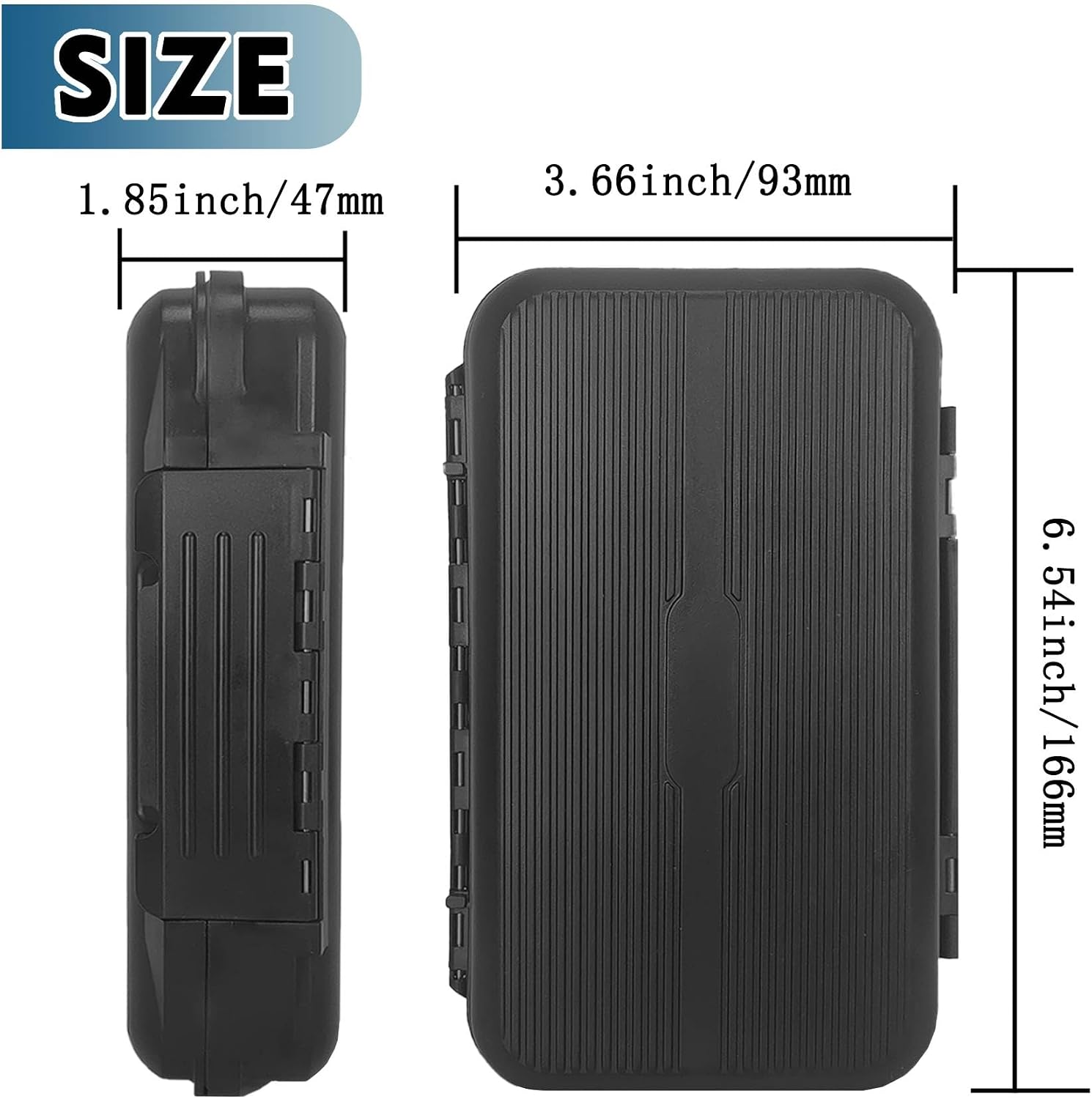 Aventik Fly Fishing Box Waterproof Double Sided Pocket Foam insert Fishing Tackle box Jig Head Streamer Fly Box (Slit Foam-Small-2PC)