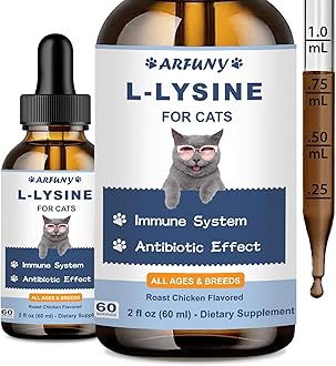 SANTKOL L-Lysine for Cats - Cat Immune Support - Lysine for Cats - 60ML Drops for Respiratory, Sneezing, Runny Nose, Eye Function - Roast Chicken Flavor