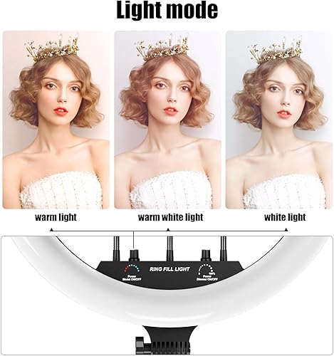 Miniatura 4 de Anillo de luz reemplazable para selfie de 10 pulgadas, sin trípode, 32 modos de color, anillo de luz LED regulable para iPhone y Android, TikTok,