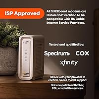 Vista 4 de ARRIS SURFBoard SB8200 DOCSIS 3.1 Módem por cable Multi-Gig 2 puertos Ethernet de 1 Gbps Funciona con Xfinity, Cox, Spectrum Para planes