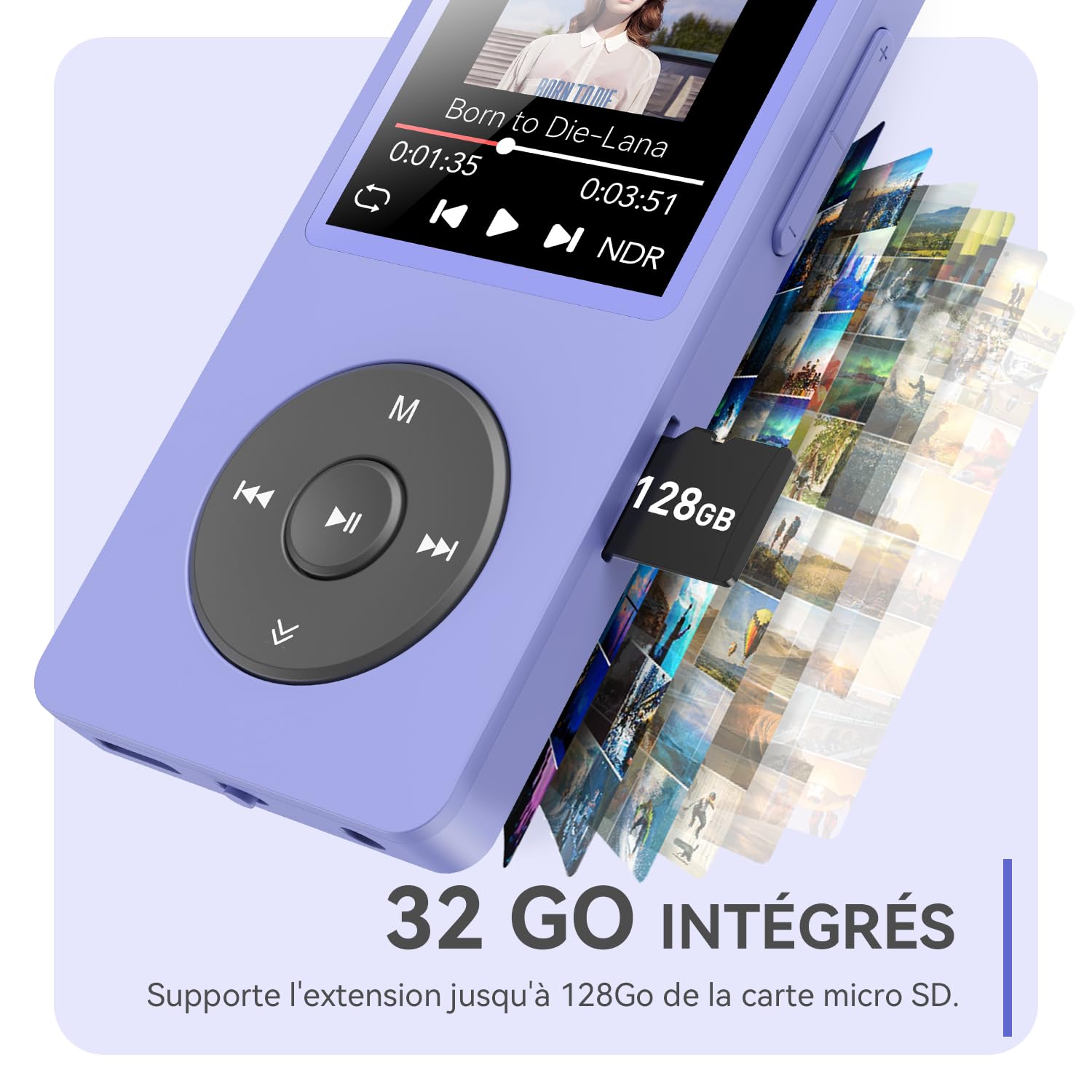 AGPTEK Lecteur MP3 Bluetooth 5.3 32Go, Baladeur MP3 Numérique pour Enfants