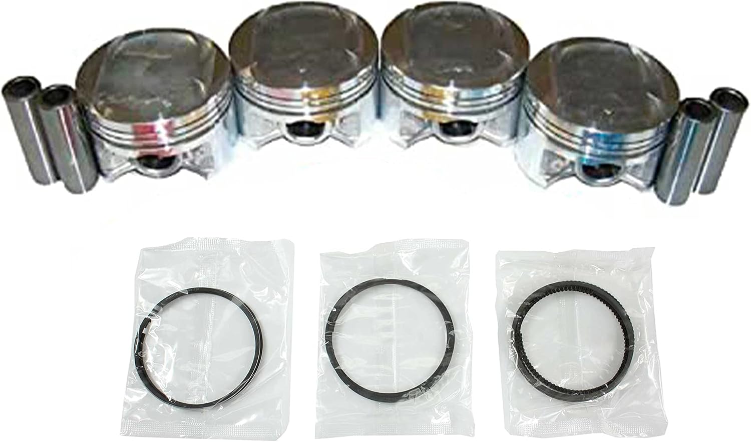 DNJ PRK297 Piston and Ring Kit For 1996-2000 Honda Civic Civic del Sol 1.6L L4 SOHC 16V Naturally Aspirated D16Y5,D16Y8