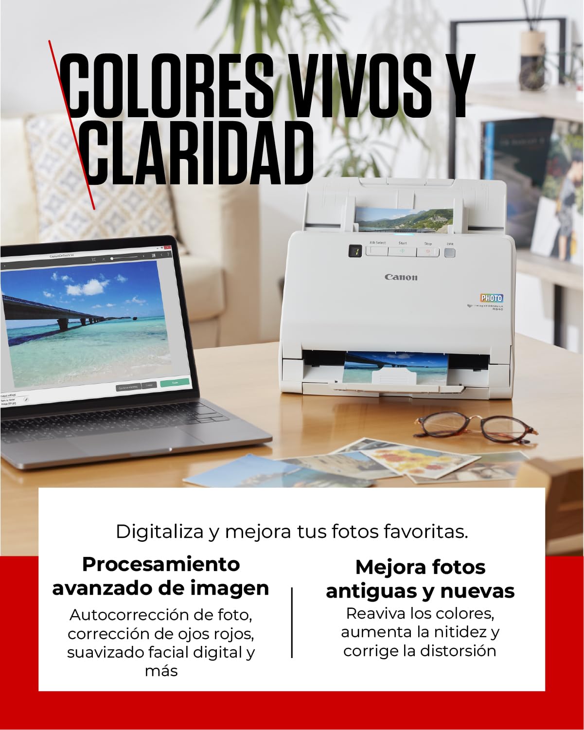 Canon imageFORMULA RS40 Escáner de Fotos y Documentos | Escaneo a Doble Cara con USB para el hogar y la Oficina | con Auto Photo Fix y Corrección de Ojos Rojos | Incluye Software Canon CaptureOnTouch