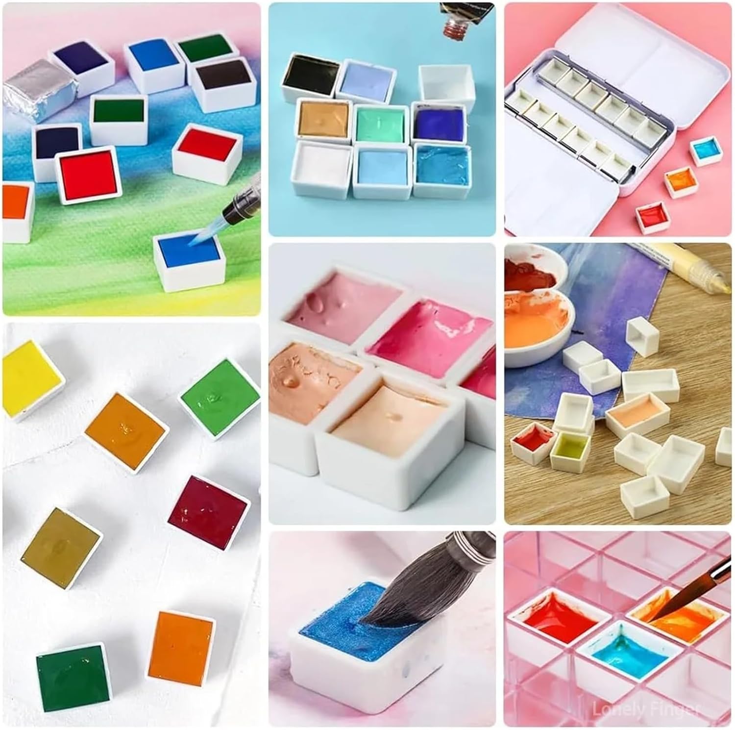 Empty Watercolor Paint Pans 400pcs Empty Tiny Pans Palette 0.5ml Pans Watercolor White Plastic Paint Pans for DIY Watercolor Oils Paints for Custom Palette Creation(White)