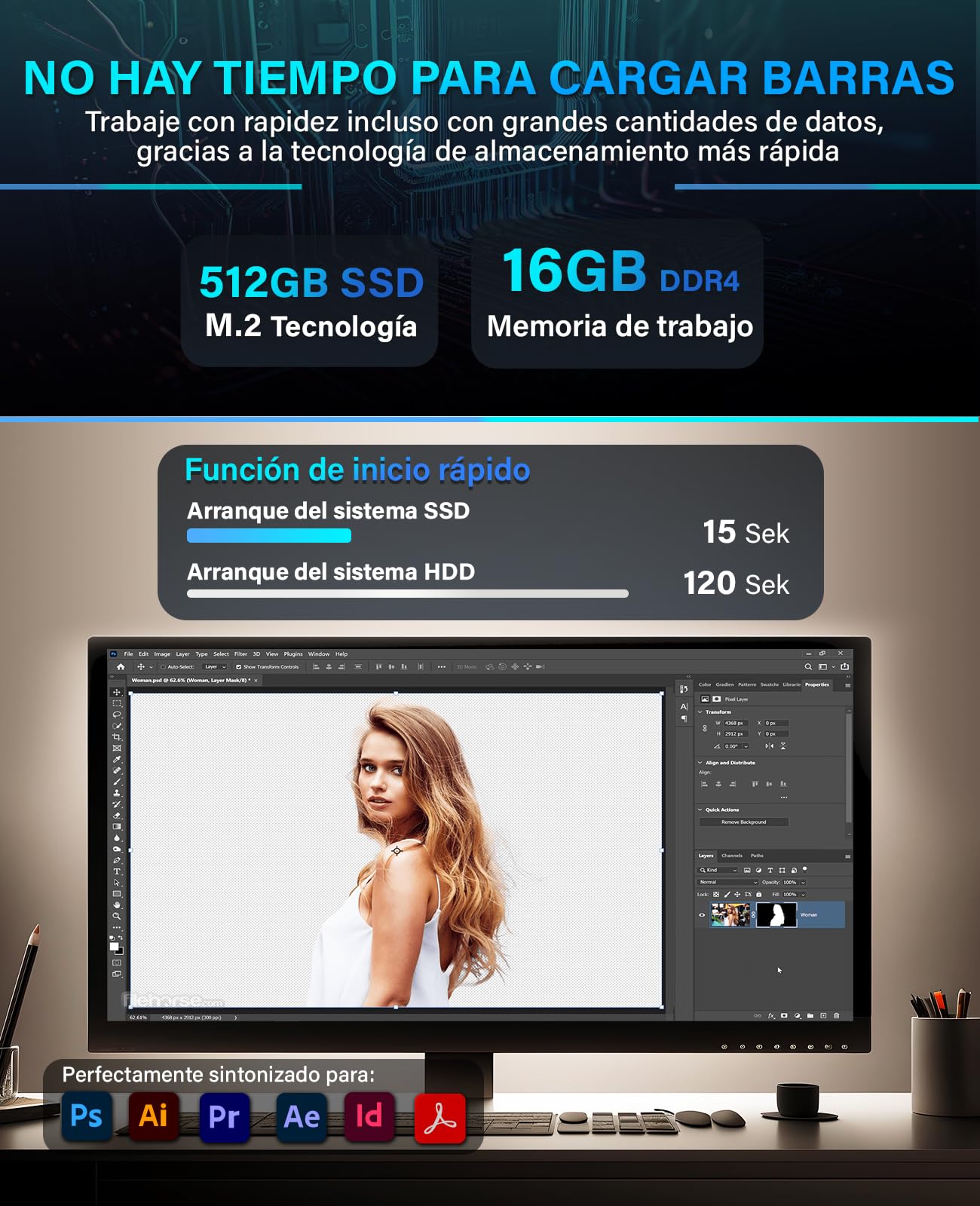 Greed® Multimedia V2 PC con Intel Core i7 10700 - Ordenador de sobremesa + Home Office PC con 4,8 GHz, 16 GB RAM - 512 GB SSD - DVD+RW - USB3.1 - Wi-Fi, con Windows 11 Pro