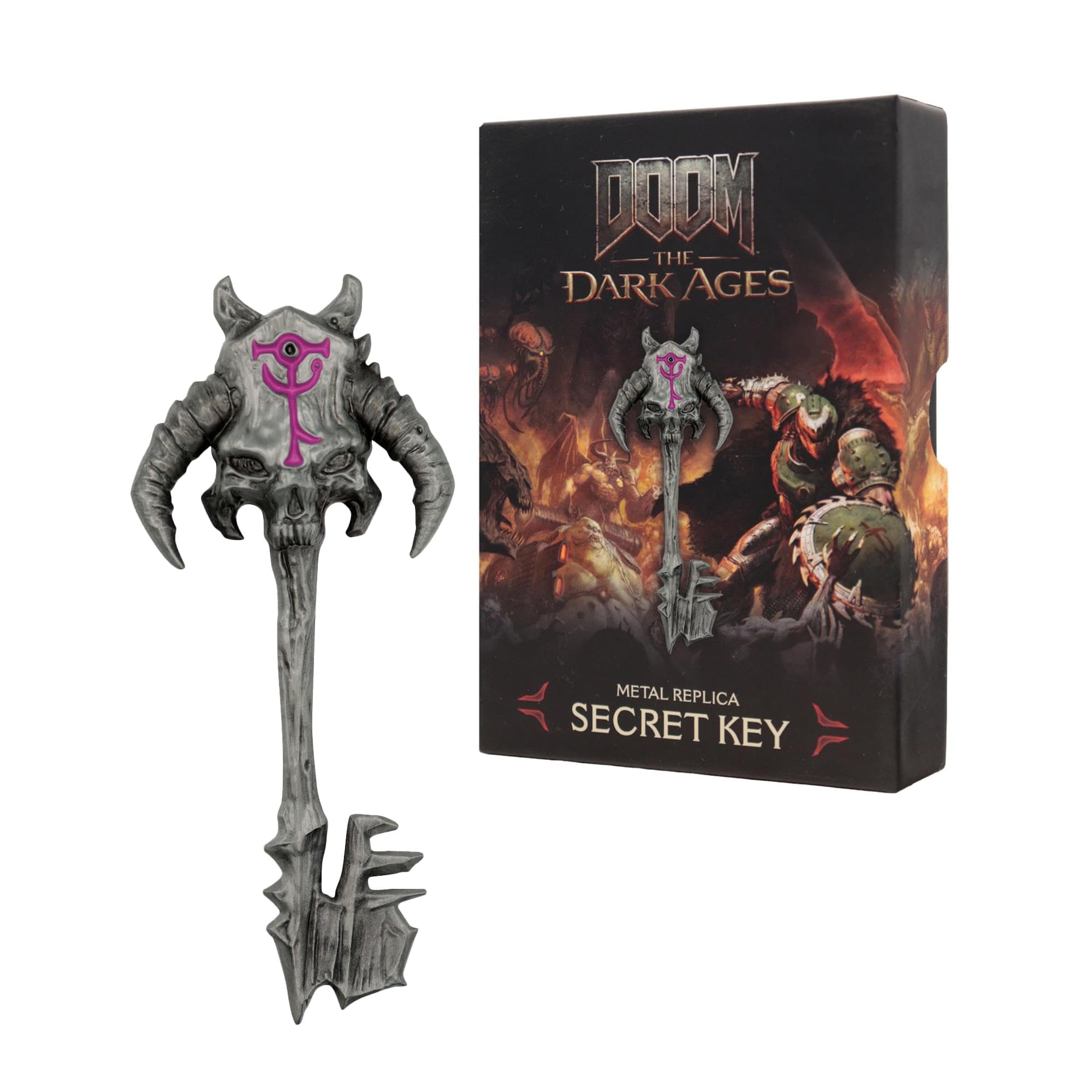 FaNaTtik DOOM: The Dark Ages Replica Metal Secret Key – Limited Edition (5000 worldwide), Official Merchandise, Antique Silver Colouring
