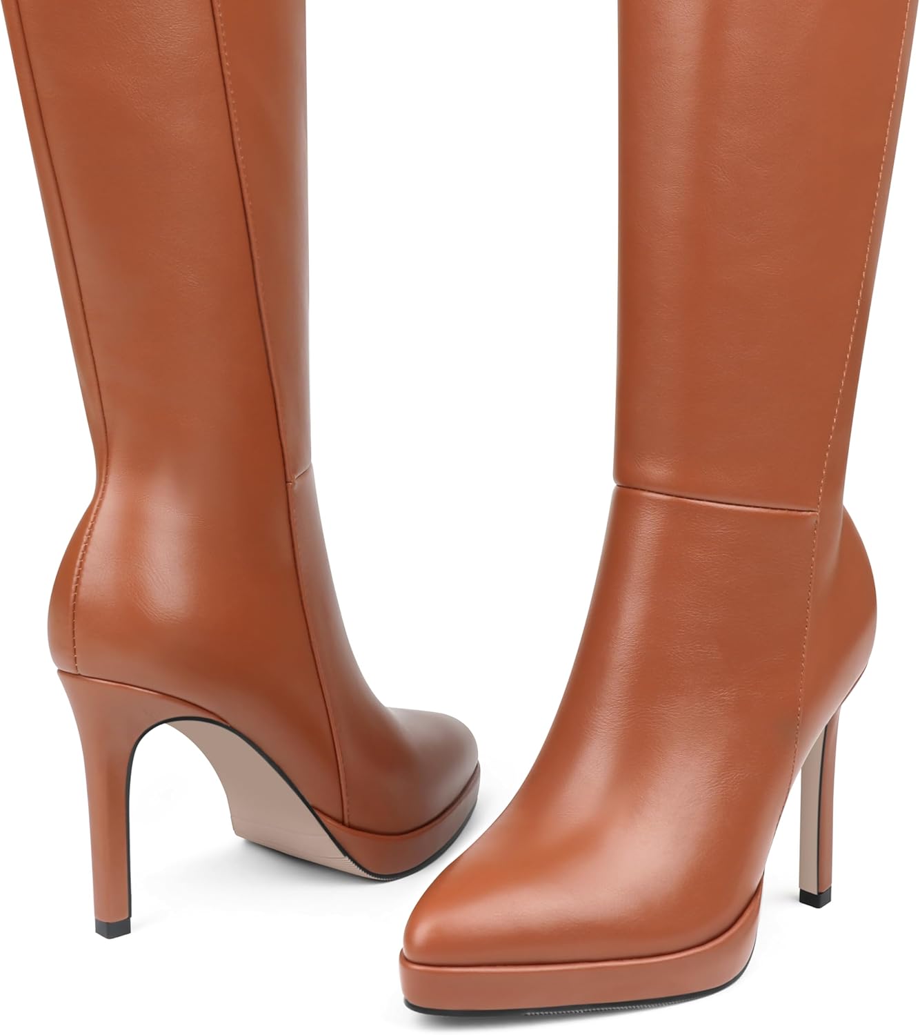 COLETER Women's Knee High Boots Stiletto Pointed Toe Side Zipper Long Boots Fall Sexy Wedding Dress Boots - Image 6