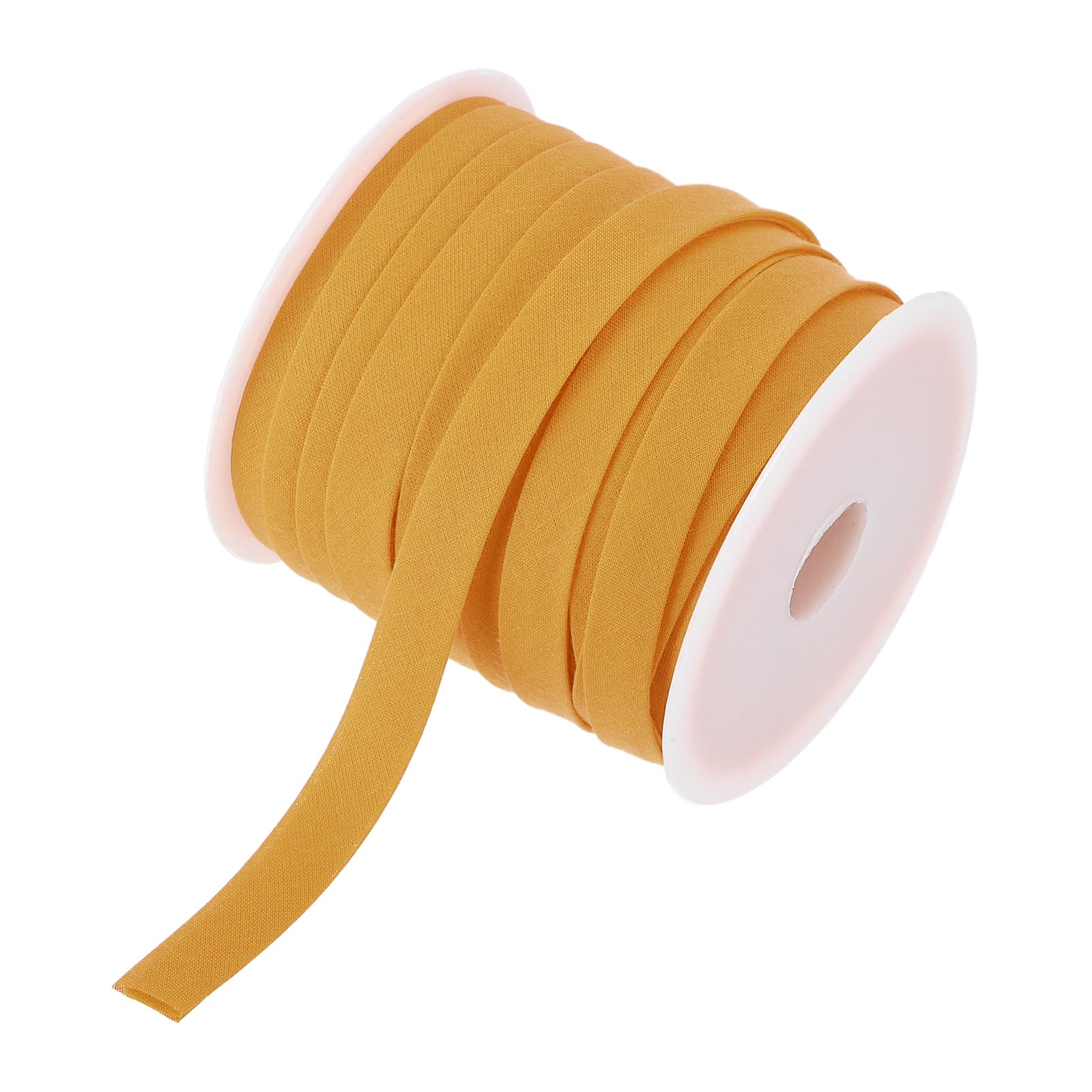 sourcing map 3/8 Inch Double Fold Bias Tape Continuous Bulk Bias Tape for Sewing, Seaming Quilting Hemming Binding Crafts (Dark Yellow 25 Yards)