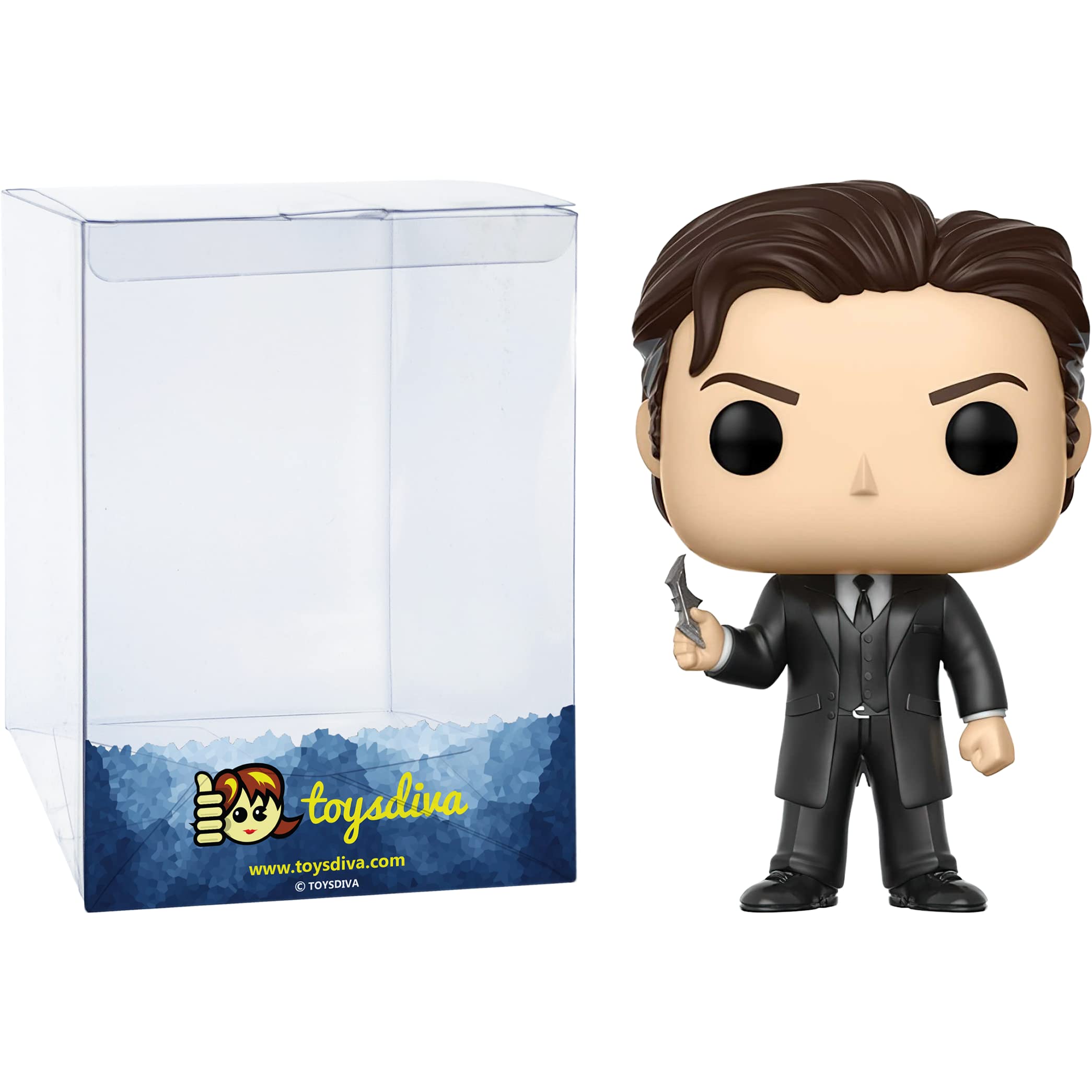 B r u c e Wayne (2017 Summer Con Exc): P o p ! Heroes Vinyl Figurine Bundle with 1 Compatible 'ToysDiva' Graphic Protector (200 - 13713 - B)