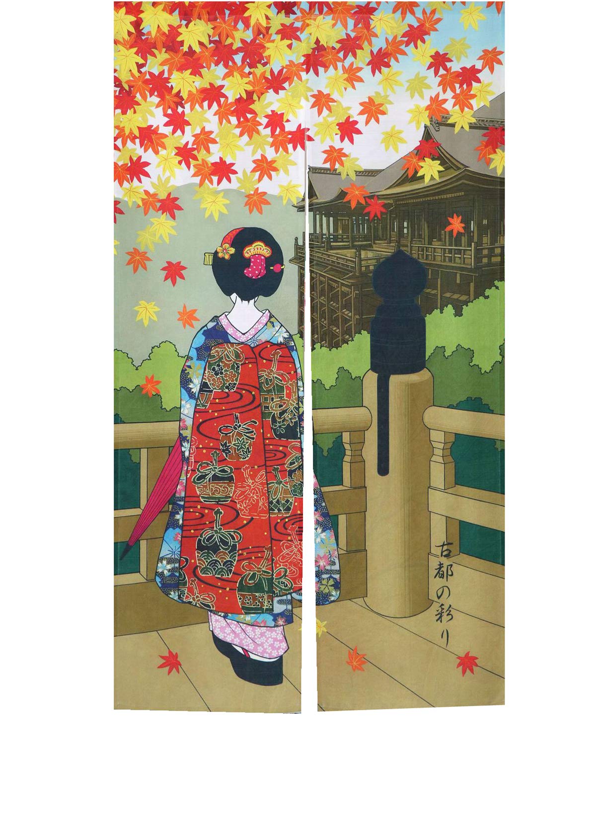 Japanse Noren Deurgordijn Samurai B80xH130cm - Totale Showroom Leegverkoop! Tot 80% Korting