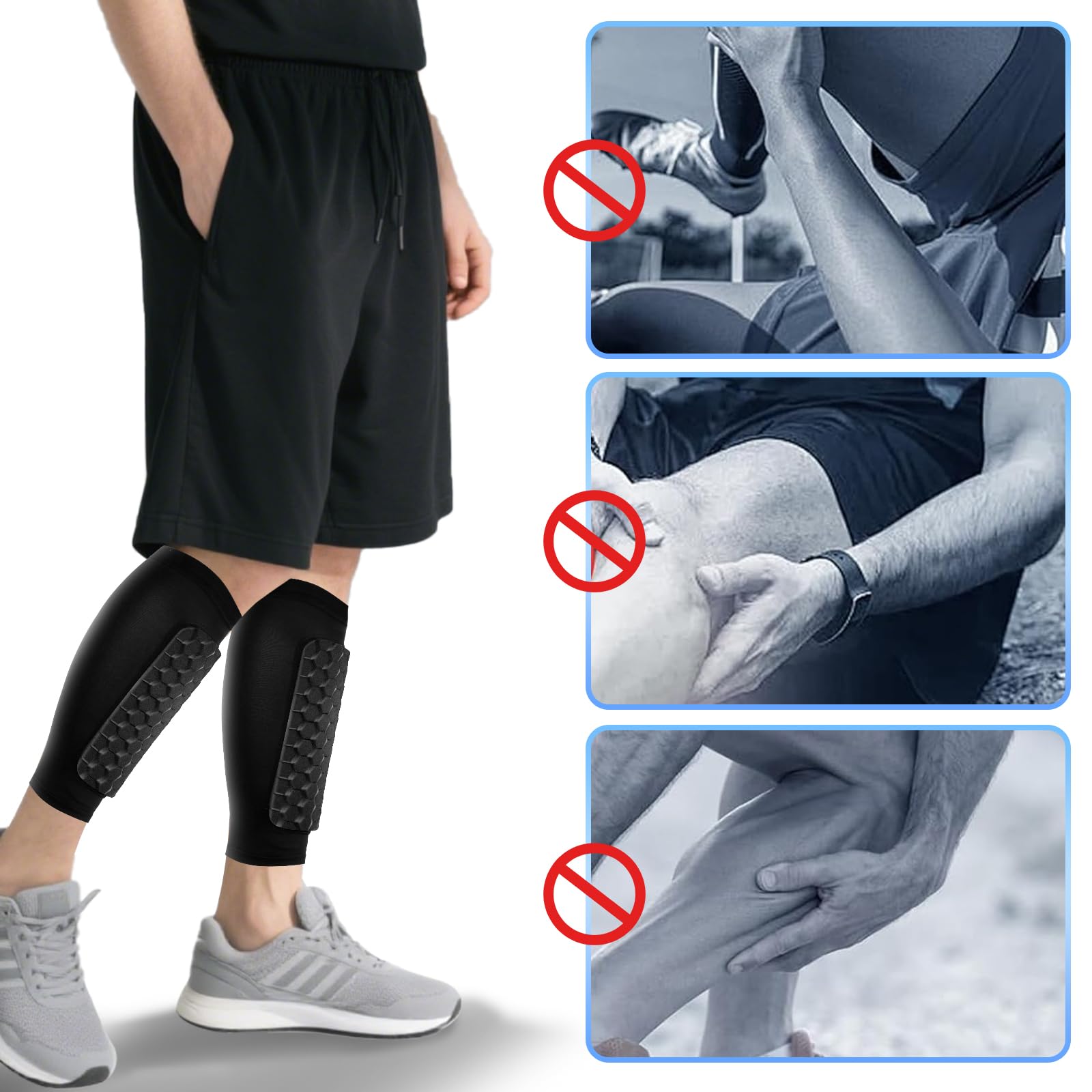 Parastinchi bambini calcio S – Traspirante e antiscivolo per calciatori in crescita 30 – 50 kg, protezione efficace durante il calcio, il basket, il ciclismo e le escursioni