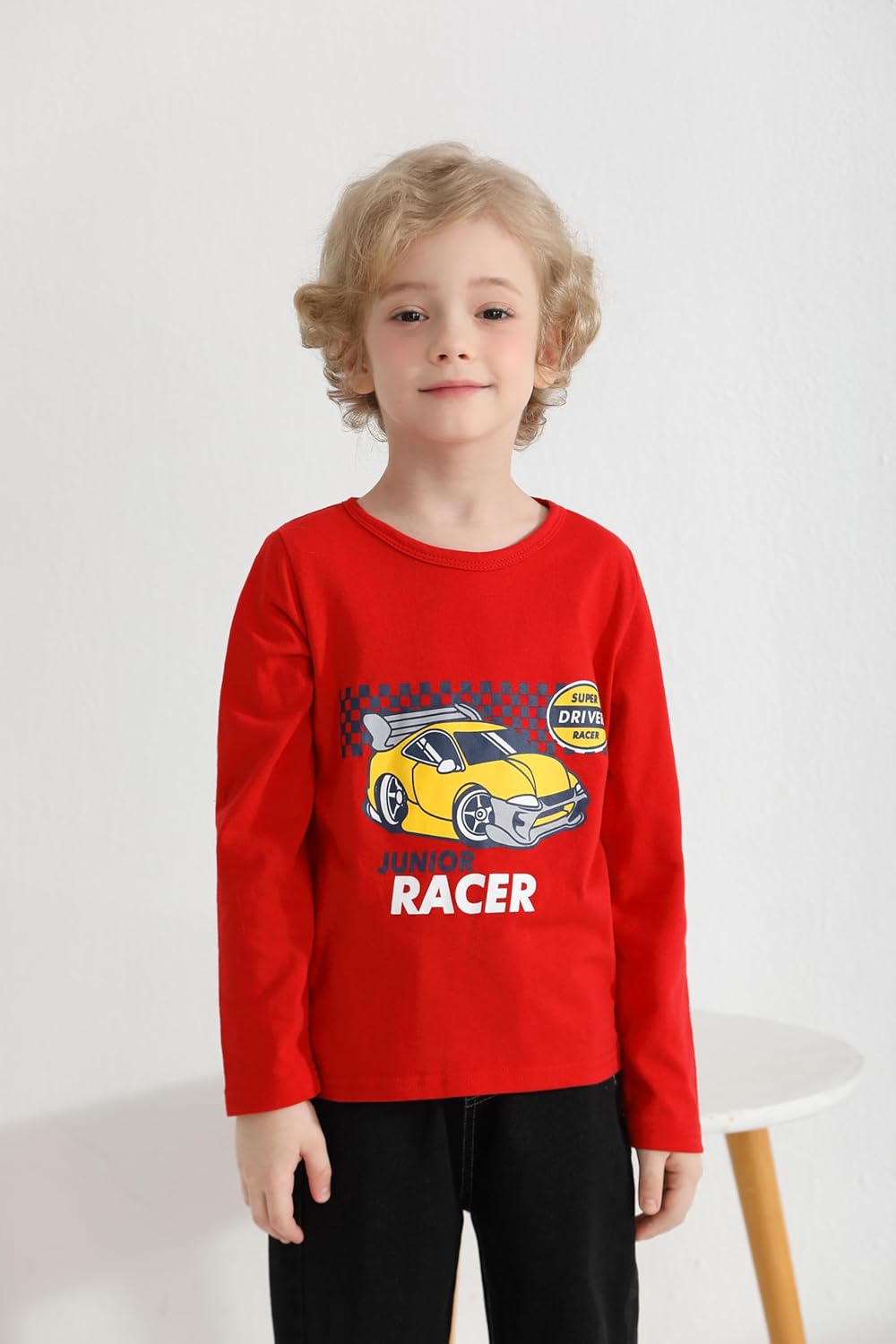 Resinta 4 Pack Toddler Boys Cotton Long Sleeve T-Shirts with Prints Baby Boys Pullover Crewneck Shirts Assorted Everyday Tops - Image 6