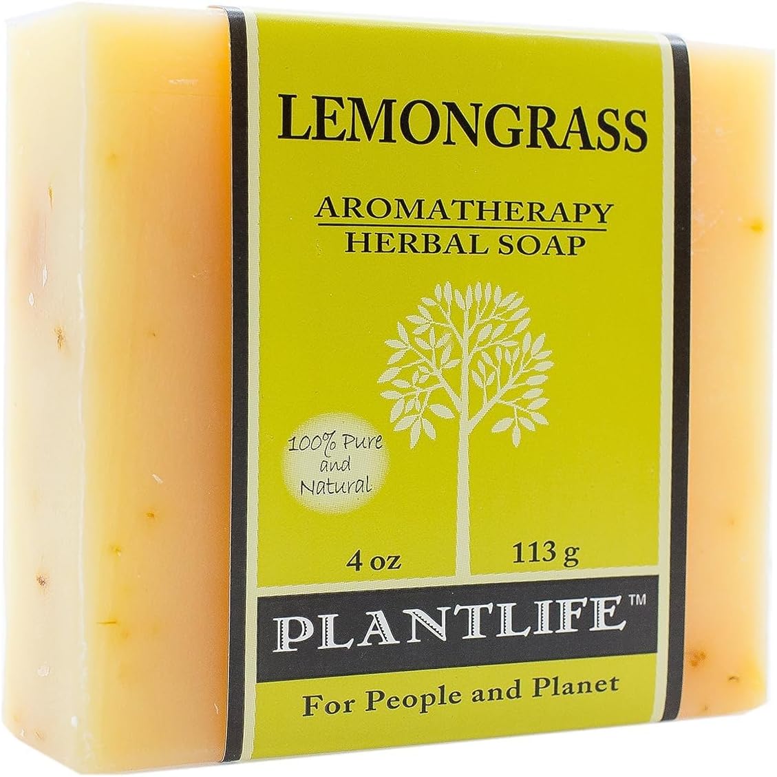 Plantlife Lemongrass 100% Pure & Natural Aromatherapy Herbal Soap- 4 oz (113g)