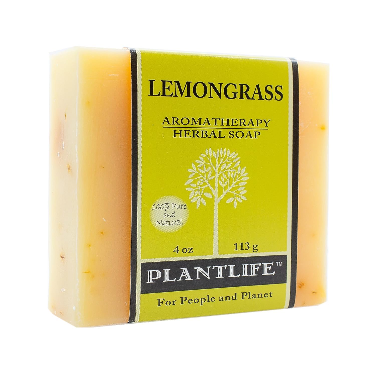 Plantlife Lemongrass Bar Soap 4oz - Natural Moisturizing Handcrafted Vegan Soap for Body, Hands, Shave - Made in California
