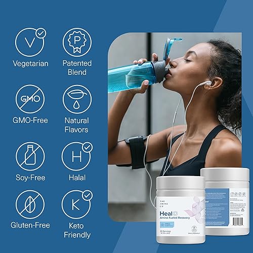 Miniatura 5 de The Amino CO. - Heal - Bebida de recuperación después del entrenamiento con fórmula pura de aminoácidos Eaa - Polvo de monohidrato de creatina para