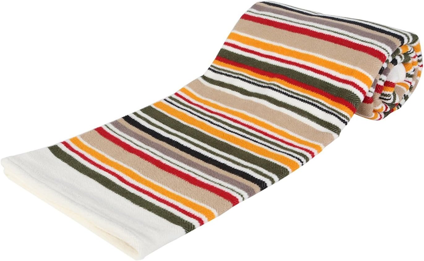 Arus Throw Blanket Bedspread Western Design Cotton Blend MULTI STRIPE 60"x80"