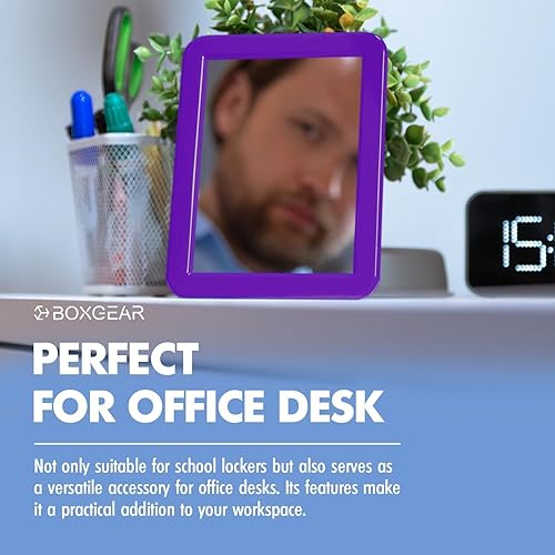 Miniatura 6 de Boxgear Magnetic Locker Mirror - 5 x 7- for School Locker Bathroom Household Refrigerator Locker Accessory Workshop Toolbox or Office Cabinet