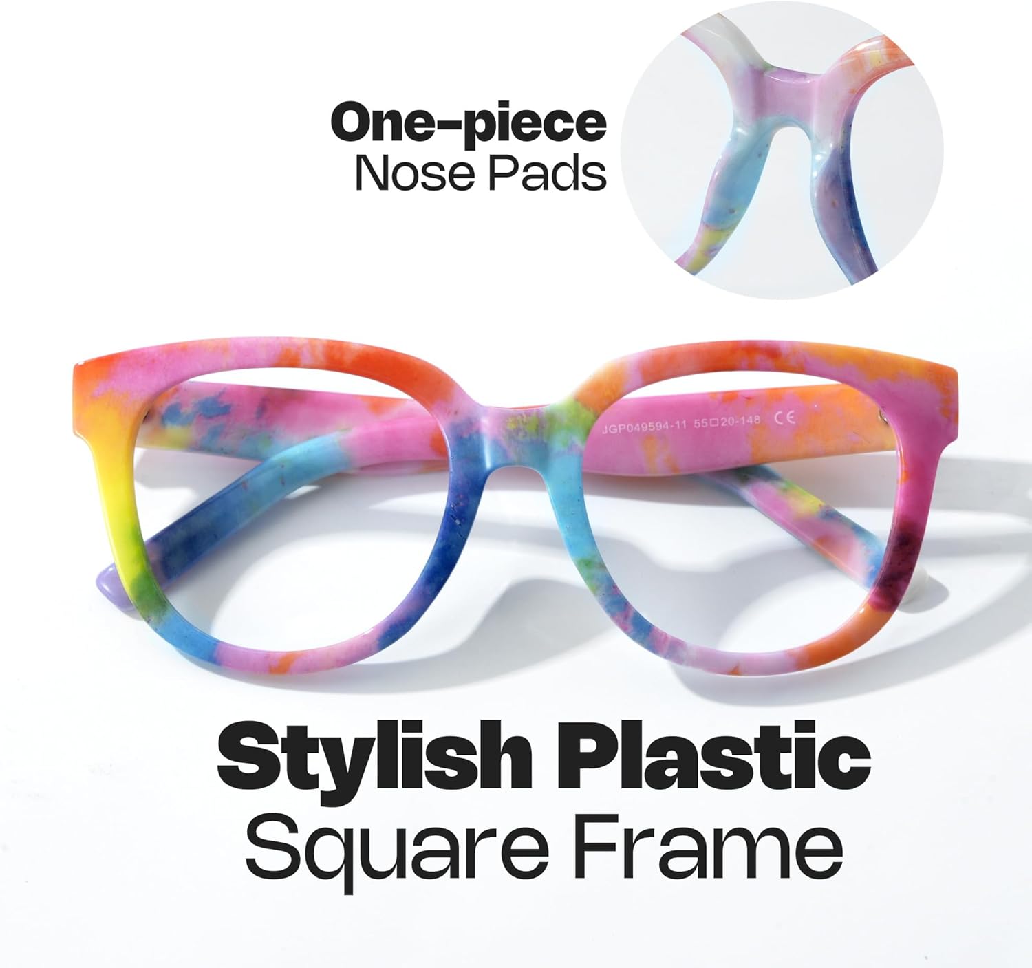 Zeelool Unisex Retro Oversized Square Blue Light Blocking Glasses Harrell ZOP049594 - Image 4