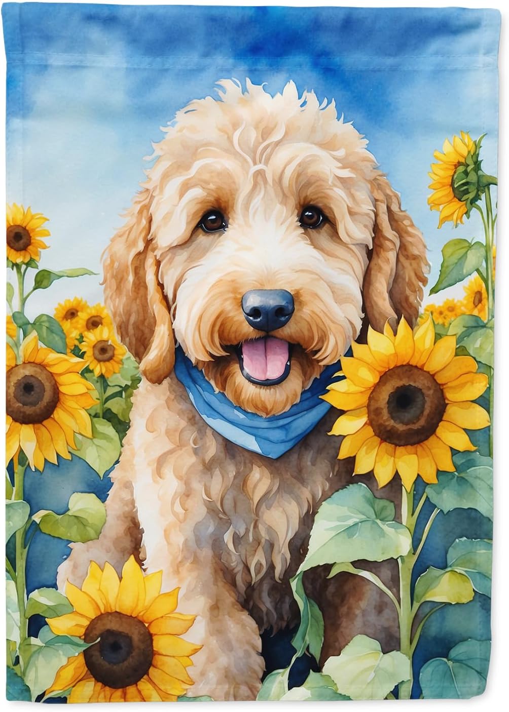 Caroline's Treasures DAC6089GF Goldendoodle in Sunflowers Garden Flag Mailbox Flag Decorative Yard Flag Banner Outside Patio Artwork Yard Flower Beds, Garden Size, Multicolor