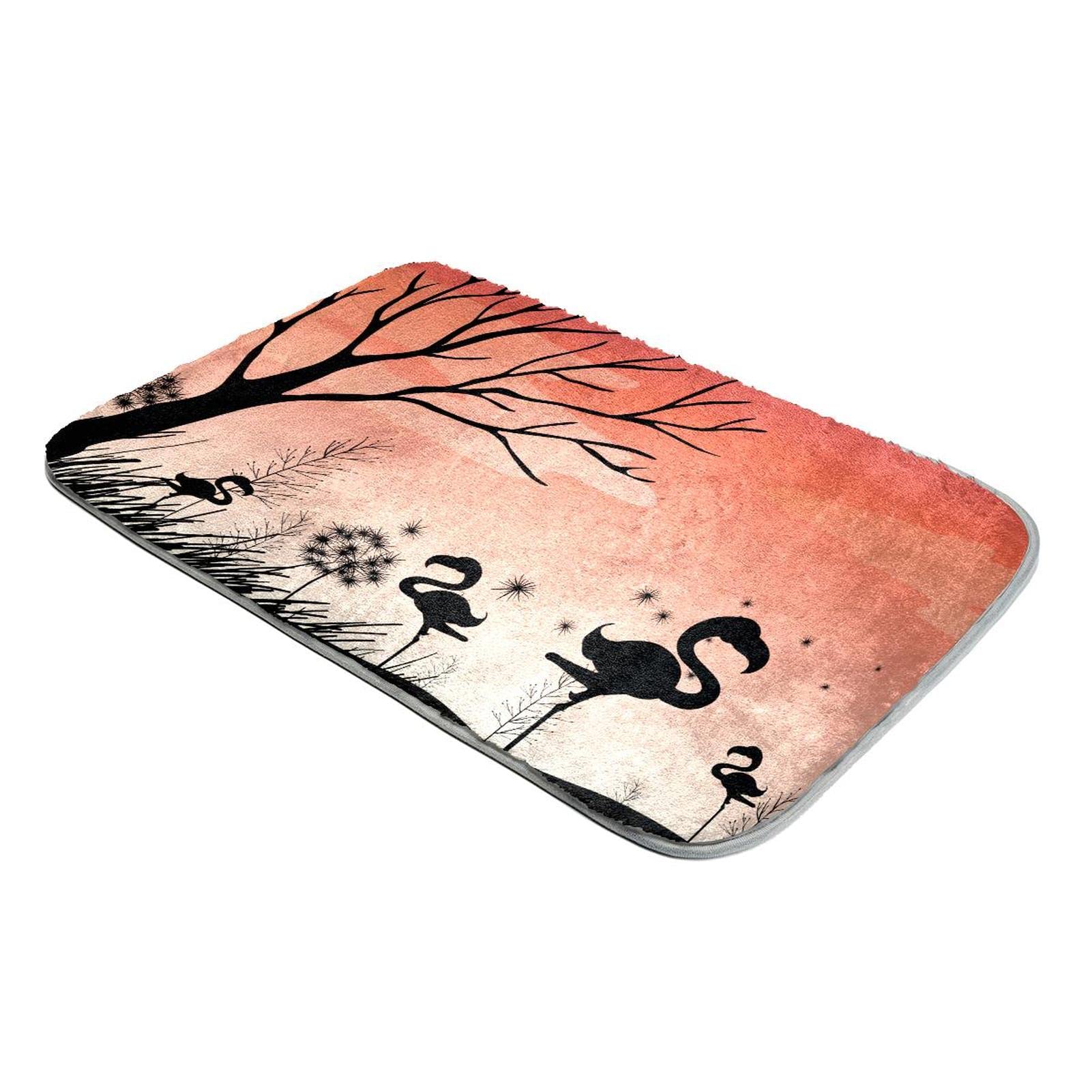 Tapis flamant rose coucher de soleil pour créer une chambre cocooning cosy