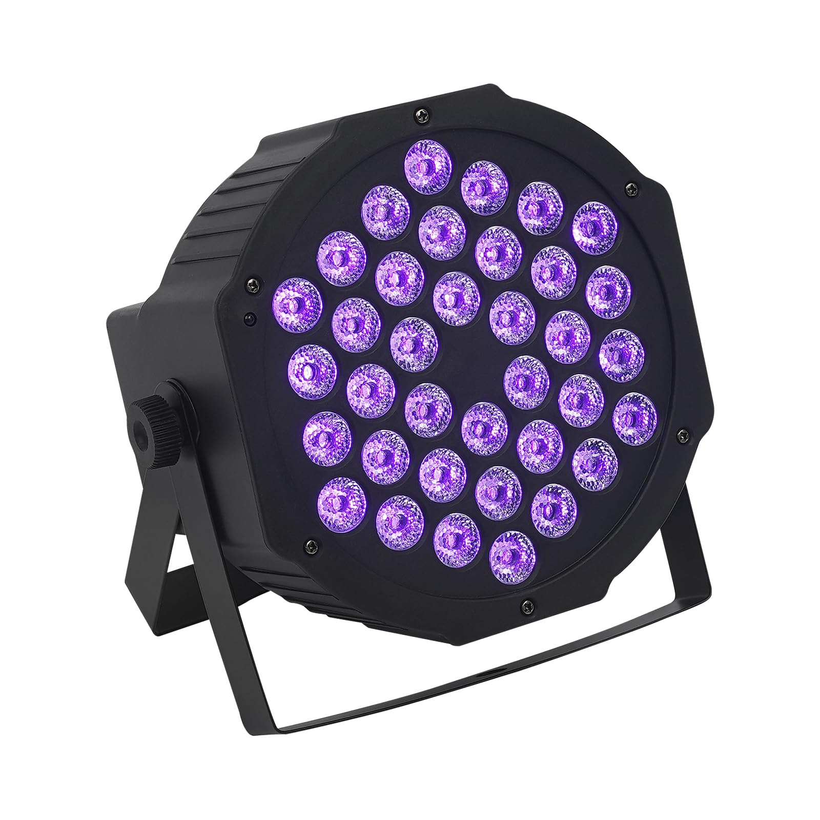 Lampa sceniczna LED, 36 diod UV, oświetlenie sceniczne, z pilotem zdalnego sterowania, kolor czarny, tworzywo sztuczne/żelazo/aluminium, 17,7 x 10 cm, DMX, pilot zdalnego sterowania, do DJ/klubu/na