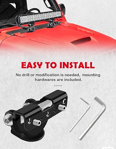 Miniatura 4 de Soportes de luz LED para capó, soportes de montaje universales para barra de luz LED, soportes de montaje de acero inoxidable 304 para capó, color