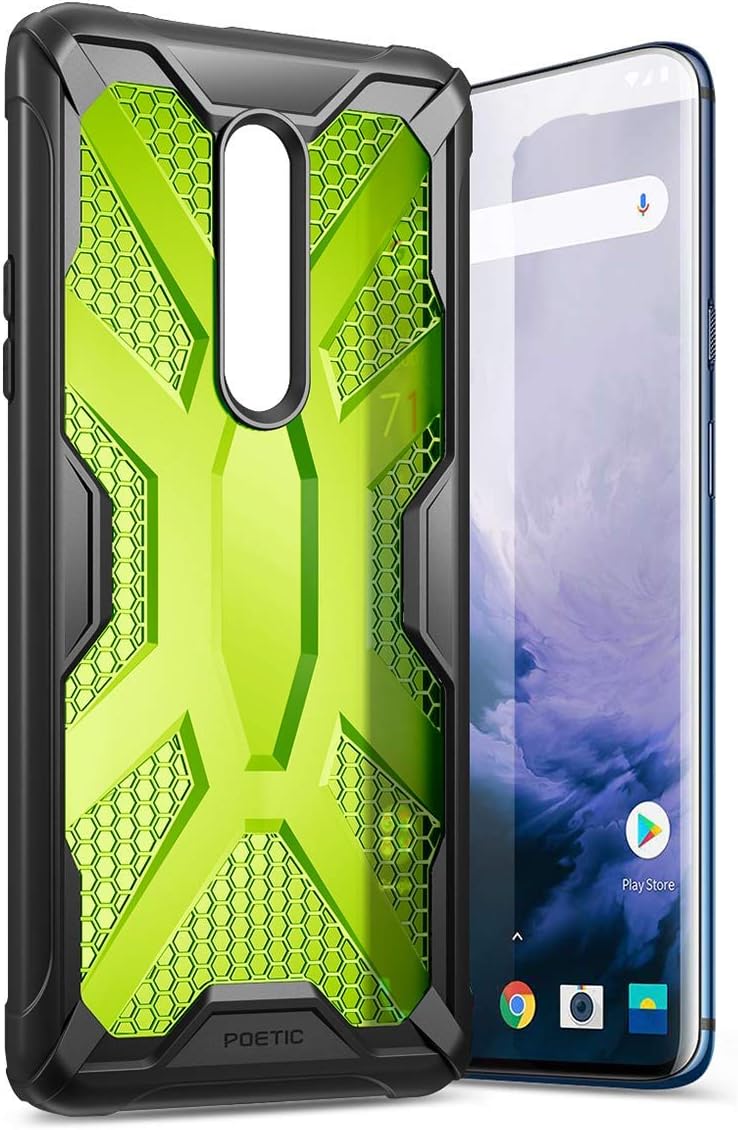 OnePlus 7 Pro Case, Poetic Premium Hybrid Protective Clear Bumper Cover, Rugged Lightweight, Military Grade Drop Tested, Affinity Series, for OnePlus 7 Pro (2019), Citron Green
