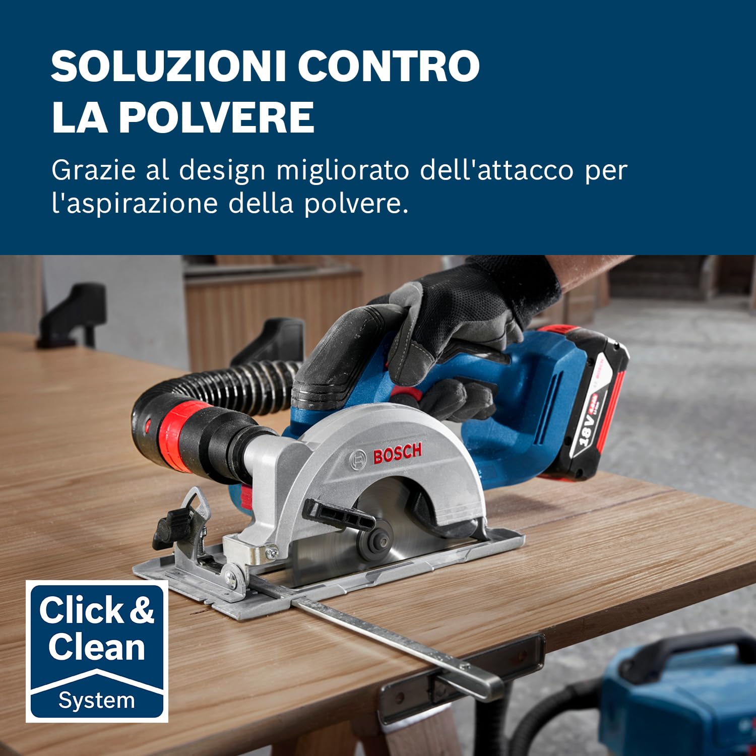 Bosch Professional 18V System Sega circolare a batteria GKS 18V-51 (motore brushless, incl. 1 lama (140 mm), guida parallela, senza batteria/caricabatteria)