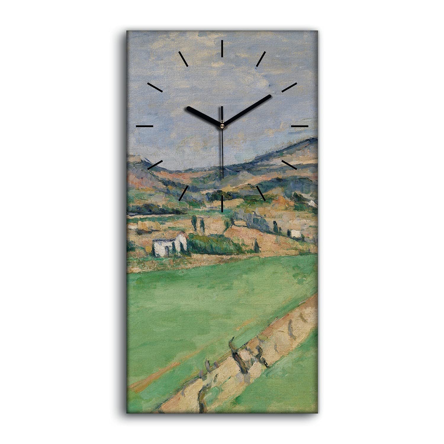 Horloge sur Toile salon calme et silencieuse 30x60cm Mont Sainte Victoire