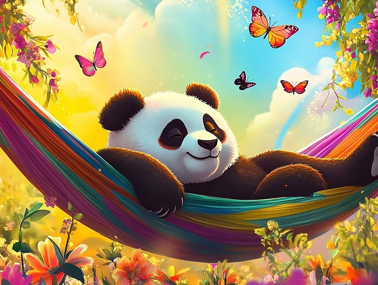 Malowanie po numerach 100 x 150 cm bez ramki, Panda, k-454