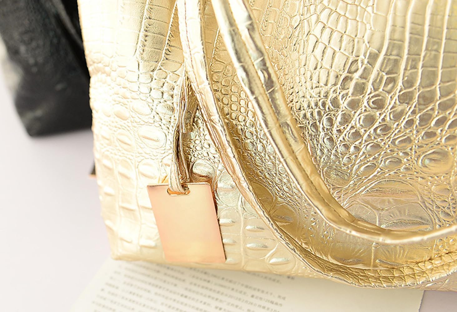 Sister Amy® Womens Large Tote Shoulder Handbag Purse Travel Satchel Stylish Fuax Leather Crocodile Hobo Top Handle Bag - Image 6