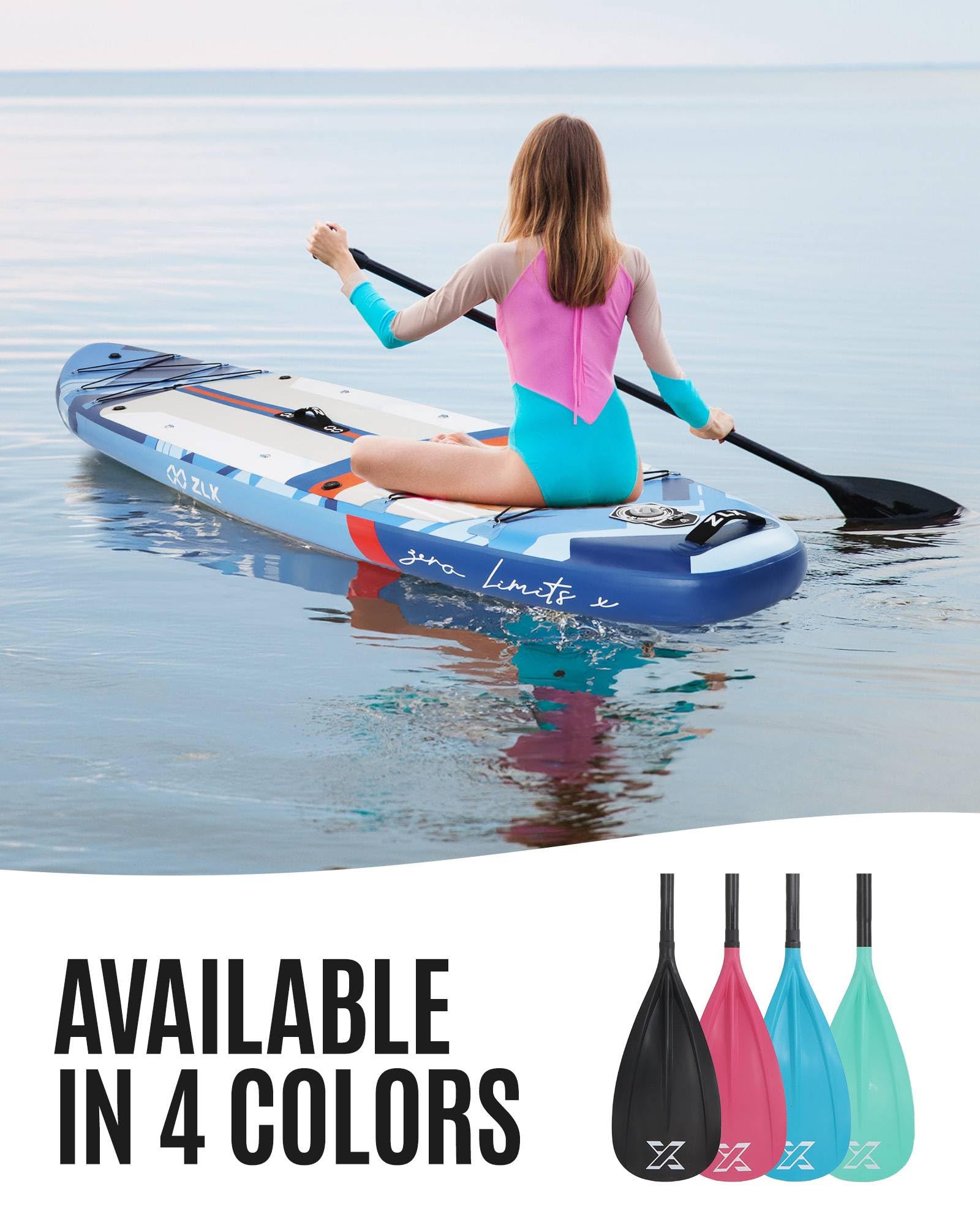 ZLX Remo Paddle Surf,Pala Paddle Surf Carbono de Aluminio Ajustable de 3 y 4 Piezas Hoja de Fibra de Vidrio, Surfear, Flotar y Disfrutar de los Deportes acuáticos