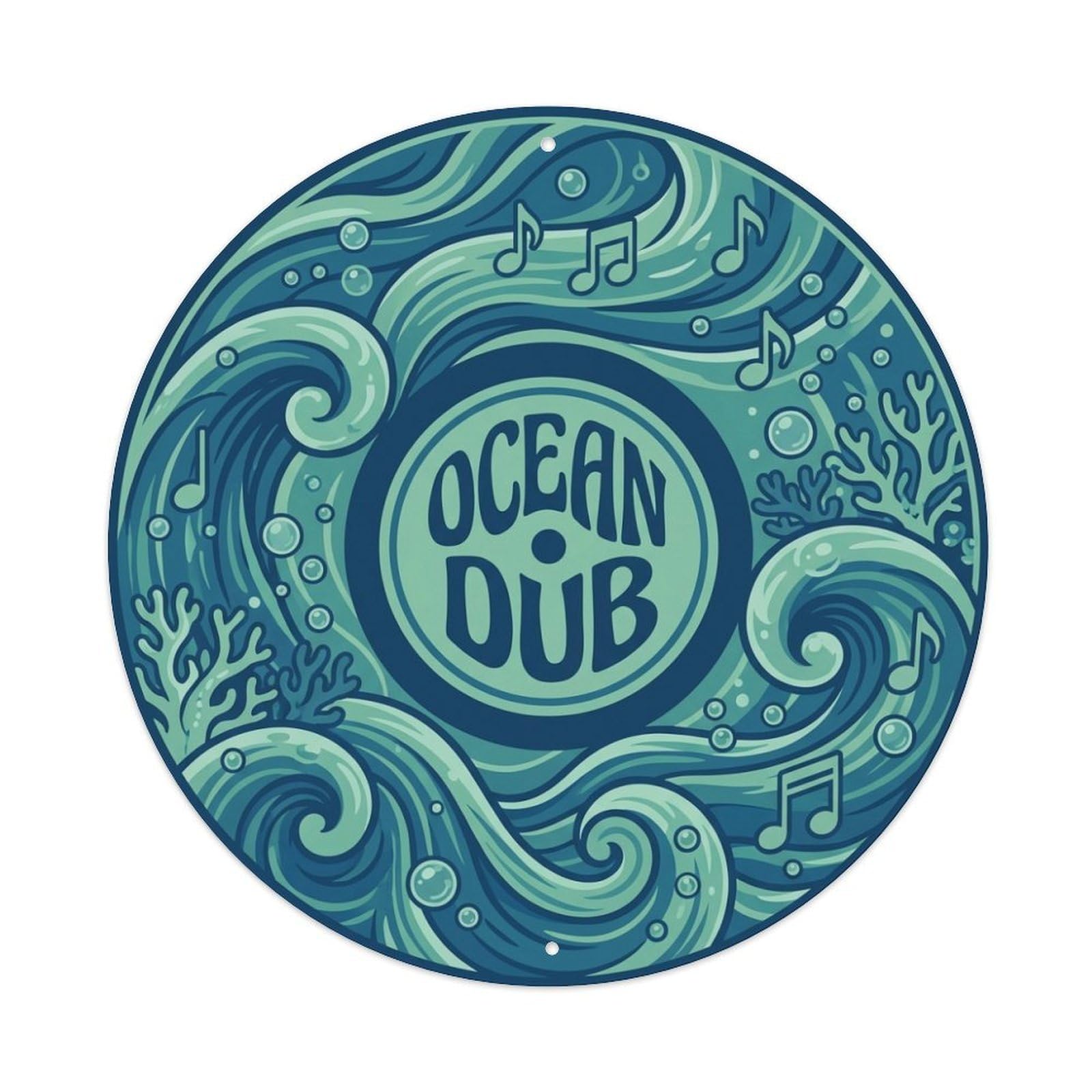 Reggae Vinyl Records Ocean Blue Music Cover Metal Tin Sign