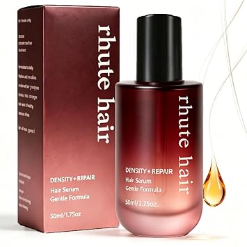 Hair Serum Density and Repair, Rhute Scalp Serum Caffeine Peptides Formula for Thicker, Fuller Looking Hair, Leave-In Gentle Strengthens, Volumizes for Women & Men 1Pcs