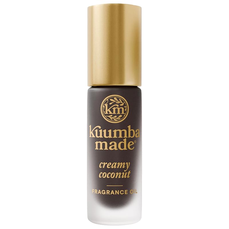 Kuumba Made Óleo perfumado Creamy Coconut em roll-on, sem álcool, 4,5 mL