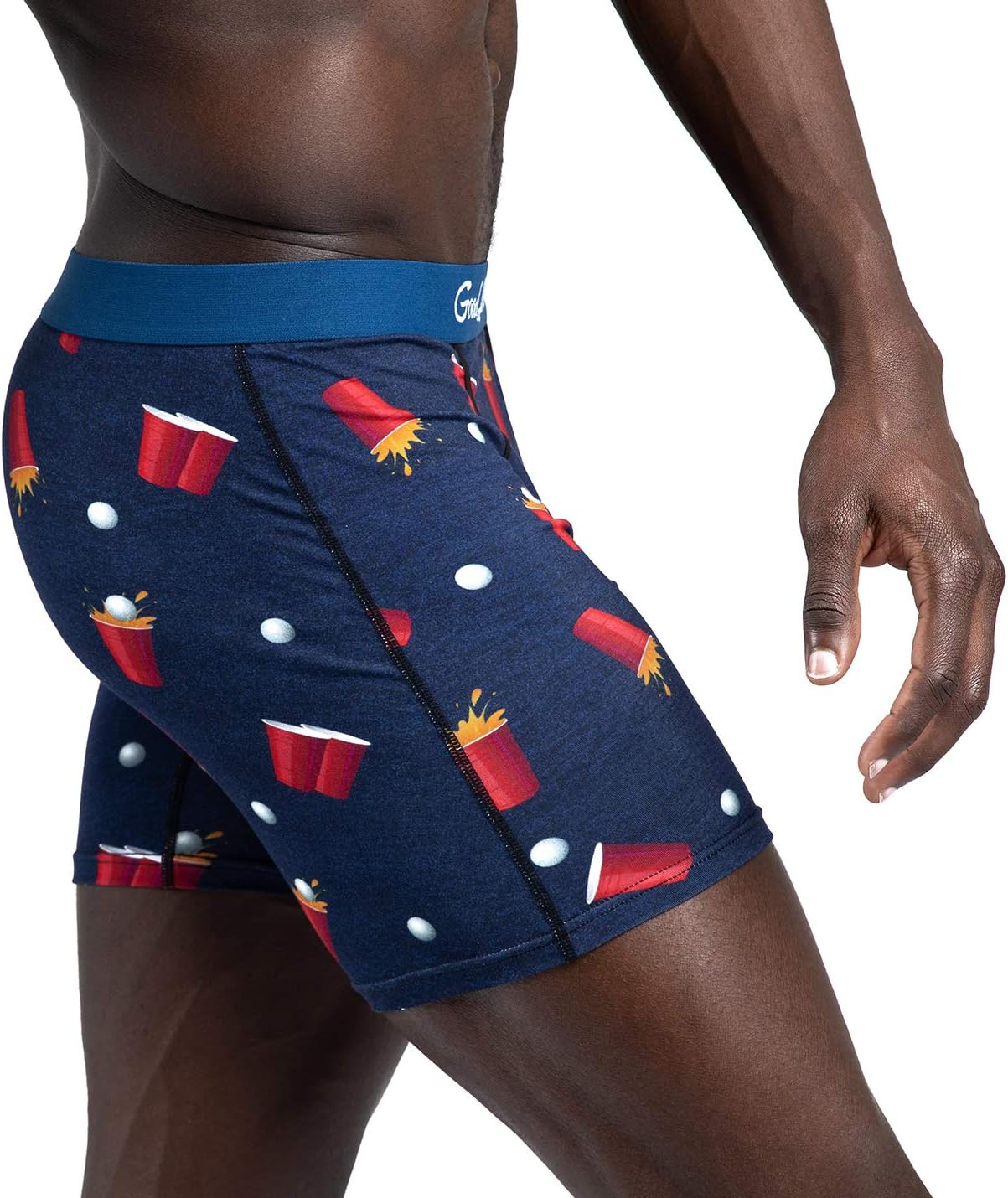 Good Luck Undies Men's Beer & Alcohol Boxer Brief Underwear