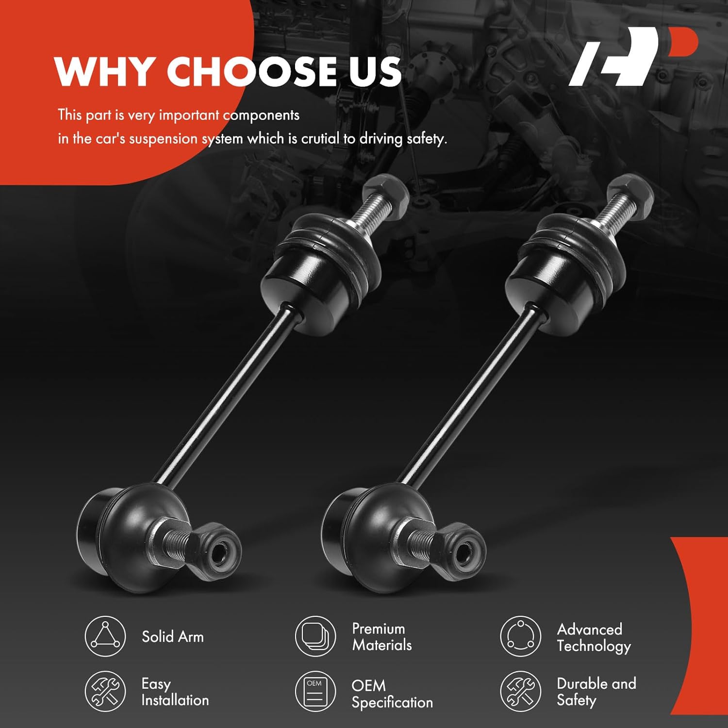 A-Premium 2 x Rear Sway Bar Links Stabilizer Bar Links, Compatible with Tesla Model S 2012-2021